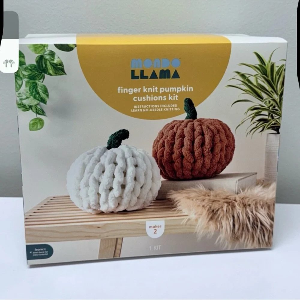 2ct Fall Craft Finger Knit Pumpkins Kit by Mondo Llama